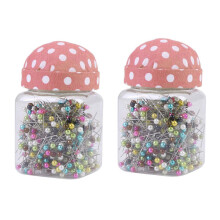 1000Pcs Sewing Pins Pearl Needles Fabric Cover Pin Cushion Bottle Tailoring Process