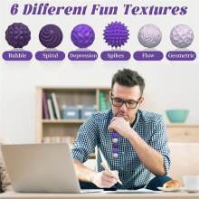 Silicone Magnetic Balls for Stress Relief, Stress-Relieving Toys for Adults & Teens, 6PCS Textured Sensory Balls