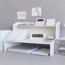 Upgrade Storage with Two-Layer Desktop Organizer Shelf for Home and Office Ins-Style Rack for Books and Stationery L