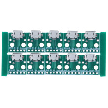 10Pcs Micro-Usb To Dip Adapter 5Pin Female Connector B Type Pcb Converter