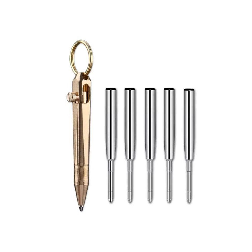 Brass Rollerball Pen 0.5Mm Fine Point With Replacement Refills For Smooth Writing, Ideal For Journaling And Office Use A 6032767106620