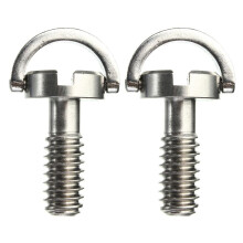 2X Long 1/4 inch D-Ring Screw Stainless Steel For Camera Tripod Quick Release Plate Silver
