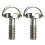 2X Long 1/4 inch D-Ring Screw Stainless Steel For Camera Tripod Quick Release Plate Silver 1
