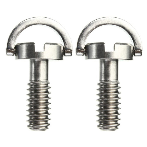 2X Long 1/4 inch D-Ring Screw Stainless Steel For Camera Tripod Quick Release Plate Silver