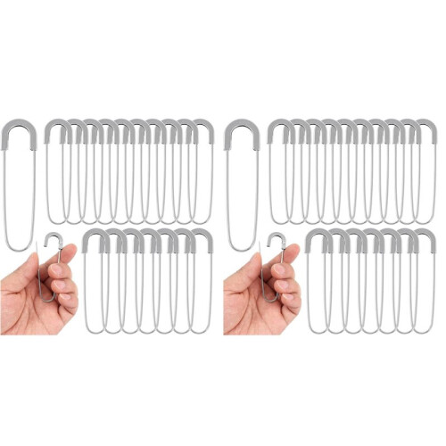 Épingles de Sûreté Extra Larges et Robustes, 7,6 cm, 40 Pièces, Sans Spirale, pour Couture, Épingles de Sûreté Géantes, Argentées