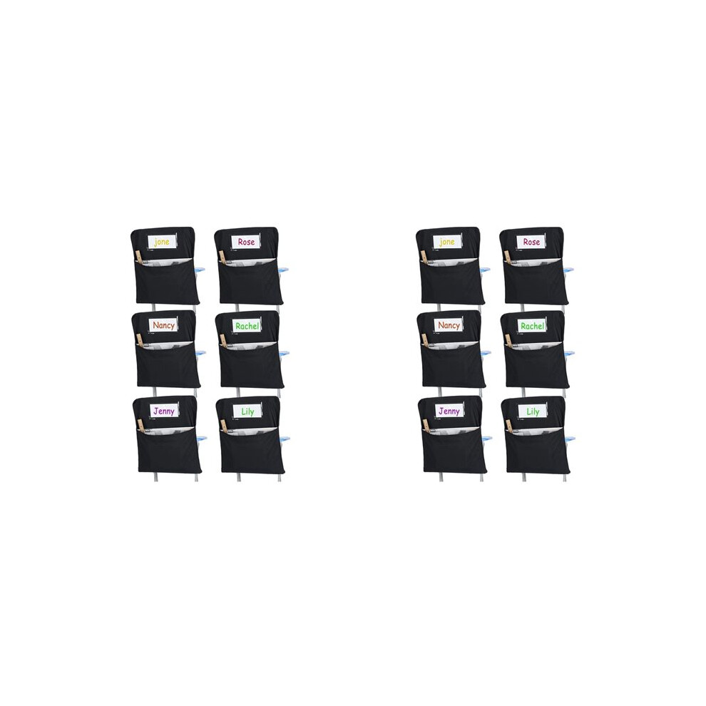 12Pcs Chair Storage Pocket Chair Bag Chair Pockets For Classrooms Student Chair Pockets Chair Organizer With Name Tag 4713291174324