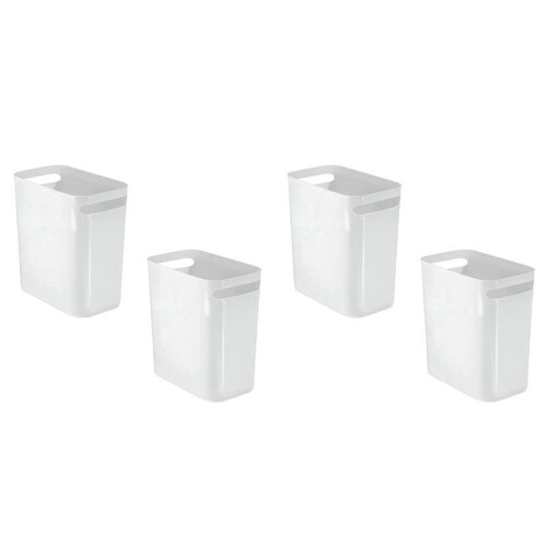 4Pack Plastic Trash Can Wastebasket, Classic Garbage Container Recycle Bin for Bathroom, Bedroom, Kitchen, Home Office
