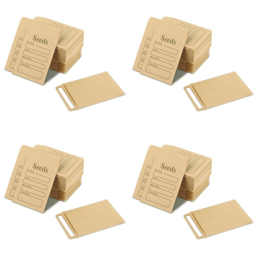 Envelopes de Sementes de 400 Unidades 3,54 X 2,36 Polegadas Pacotes de Sementes de Papel  Marrom Envelopes Pacotes de Sementes Autovedantes 1