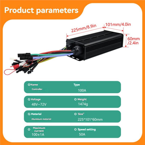 Elektrische Fiets Tri-Mode Controller 100A 48V-72V XT150 Controller met UKC1-Display voor 5000W Borstelloze Motoraccessoires 2