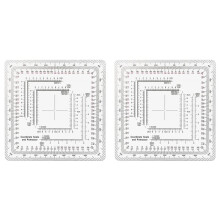 2X Vierkante Militaire Coördinatenschaal Gradenboog voor Landnavigatie, Militaire Stijl UTM/MGRS Coördinatenschaal