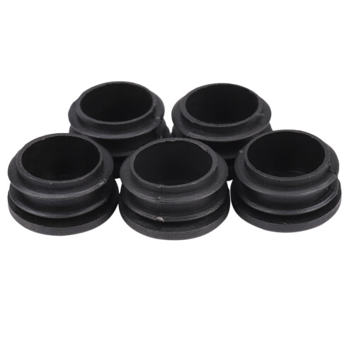 Black Plastic 35mm Dia Blanking End Caps Round Tube Insert 5 Pcs 1