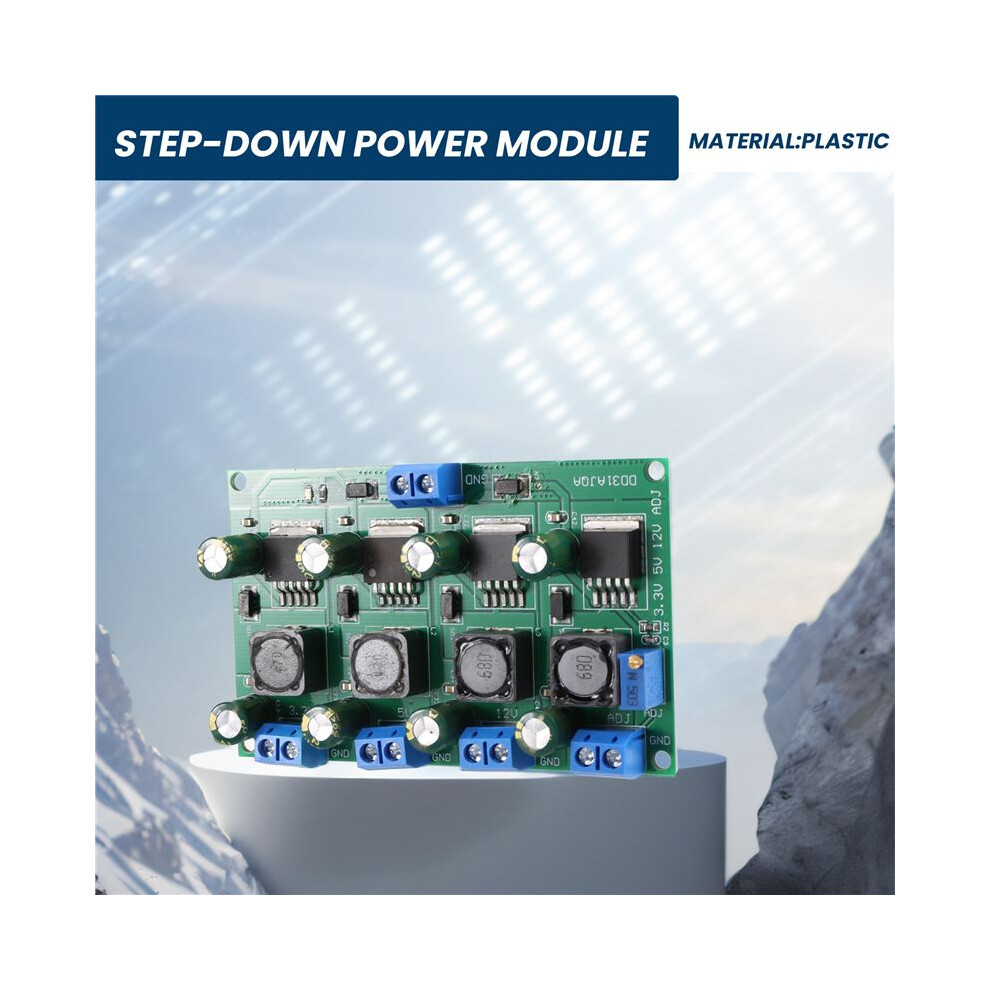 3A 4 Channels Multiple Switching Power Supply Module 3.3V 5V 12V Adj Adjustable Output Step-Down Buck Converter Board 4711947184604