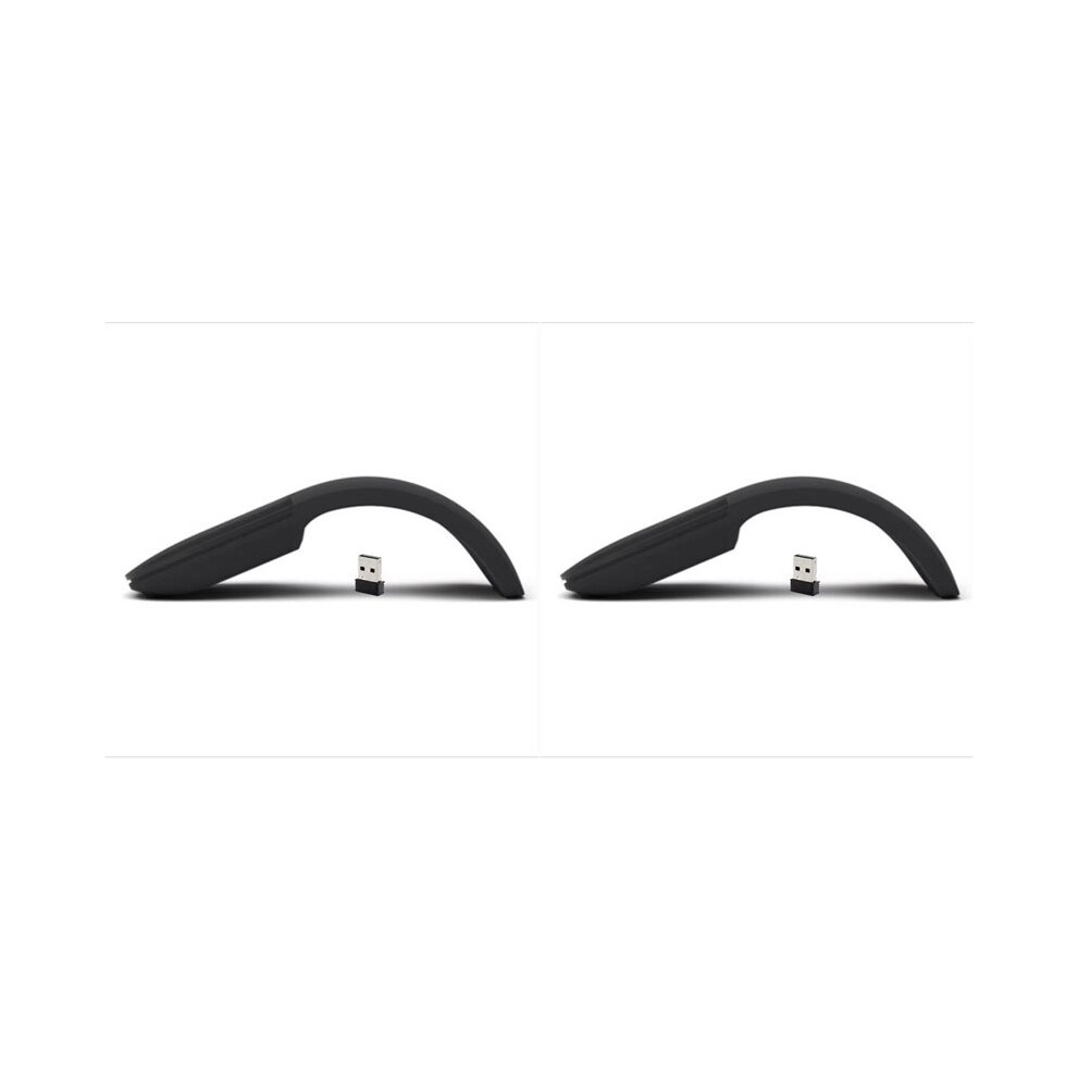 Photos - Mouse 2X Wireless  Foldable Arc Touch Mause Ultra-Thin Mute Office for PC Laptop Black