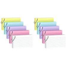 500-Pack 3x5 Inch Colored Index Cards with Key Ring - Heavyweight 180gsm for Effective Study and Organization
