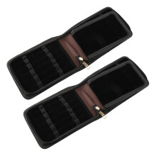 2X Fountain Pen Roller Brown Leather Binder Case Holder Stationery for 12 Pens