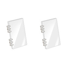 2X A6 Binder 6-Ring Clear Acrylic Binder Notebook Cover A6 Planner Budget Binder Loose Leaf Folders Office Supplies