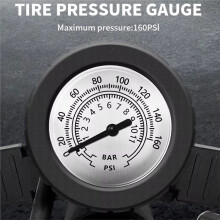 BUCKLOS 160PSI Bike Pumps Schrader/Presta Bicycle Tire Valve Pump Inflator High-Pressure Gauge Tire Inflator Orange
