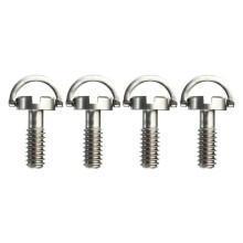 4X Long 1/4 de Vis en Bague-D en Acier Inoxydable Argent pour Trepied QR Plaque de L'Appareil Photo
