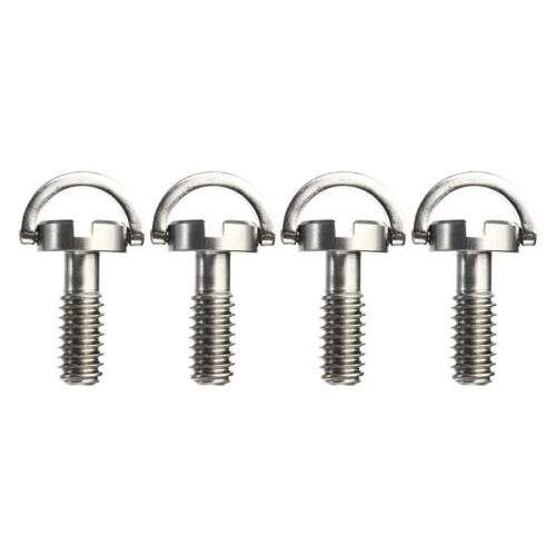 4X Long 1/4 inch D- Screw Stainless Steel for Camera Tripod Quick Release Plate Silver