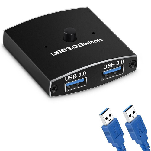 USB 3.0  Selector KVM  5Gbps 2 in 1 Out USB  USB 3.0 Two-Way Sharer for Printer Keyboard Mouse Sharing