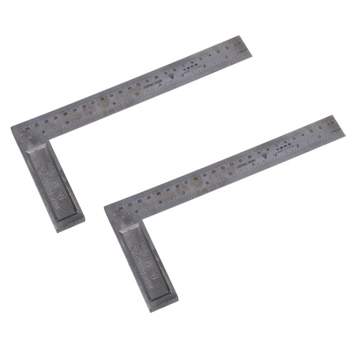 2X 90 Degree 25cm Length Stainless Steel L-Square Angle Ruler 1
