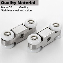 2pcs 4-Wheel Stainless Steel Hanging Wheel for Sliding Doors in Kitchen Cabinets Wardrobe Sliding Door(Wheel 23mm/0.9")