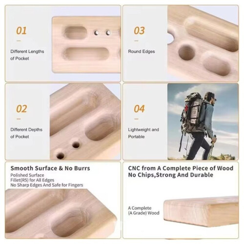 Convenient Fingerboard Wooden Climbing Board Hanging Training Finger Strength Training Pull-Ups 1