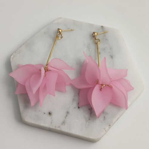 ζευγάρια σκουλαρίκια Temperament Flower Drop σε ποικιλία χρωμάτων με ακρυλικό και κράμα για 1