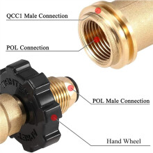 Propane Tank Adapter Convert USA QCC1 / Type 1 to UK Propane (POL) Cylinder Propane Hose Regulator Old to New Connection