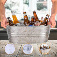 2PCS Metal Ice Bucket Insulated Champagne Bucket Beer Drink Storage Cooler Drink Cocktail Bar Ice Bucket Large Capacity