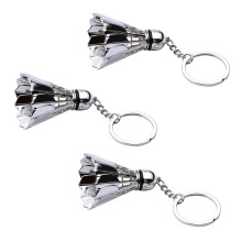 3X Kreative Metall Badminton Schluesselanhaenger Dreidimensionale Badminton Turnier Souvenir Schluesselanhaenger Anhaenger Sport Sport Niedlichen