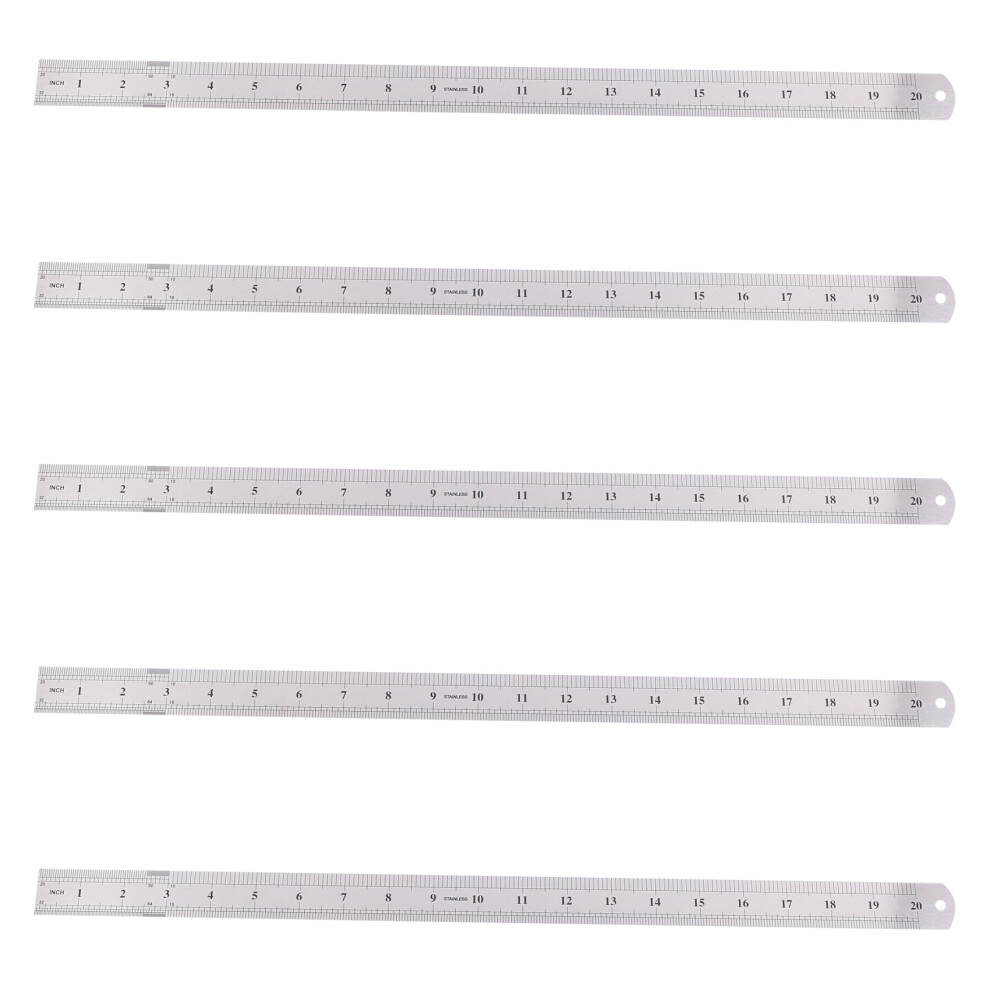 5X Right Stainless Steel Metric Ruler 50 Cm Stainless Metric Ruler 4712872026335