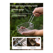 S-1218 Outdoor Fried Baskets, Camping Folding Stainless Steel Fried French Fries, Picnic Lunch Boxes