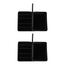 2 PC Black Fountain Pen Color PU Leather Storage Case Holder for 48 Pens
