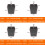 Pés de sofá ajustáveis quadrados de plástico e metal de 7,6 cm (3 polegadas) 4