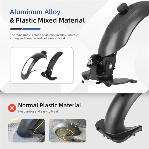 Scooter Rear  Replacement Accessories with Tail Light with Brake for M365 Pro Pro2 1S Lite MI3 Scooter Grey 1