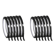 Fita Risca de Giz para Quadro Branco, 12 Rolos, 1/8 de Polegada, Fita Branca Fina para Apagar Linha um Seco (Preta)