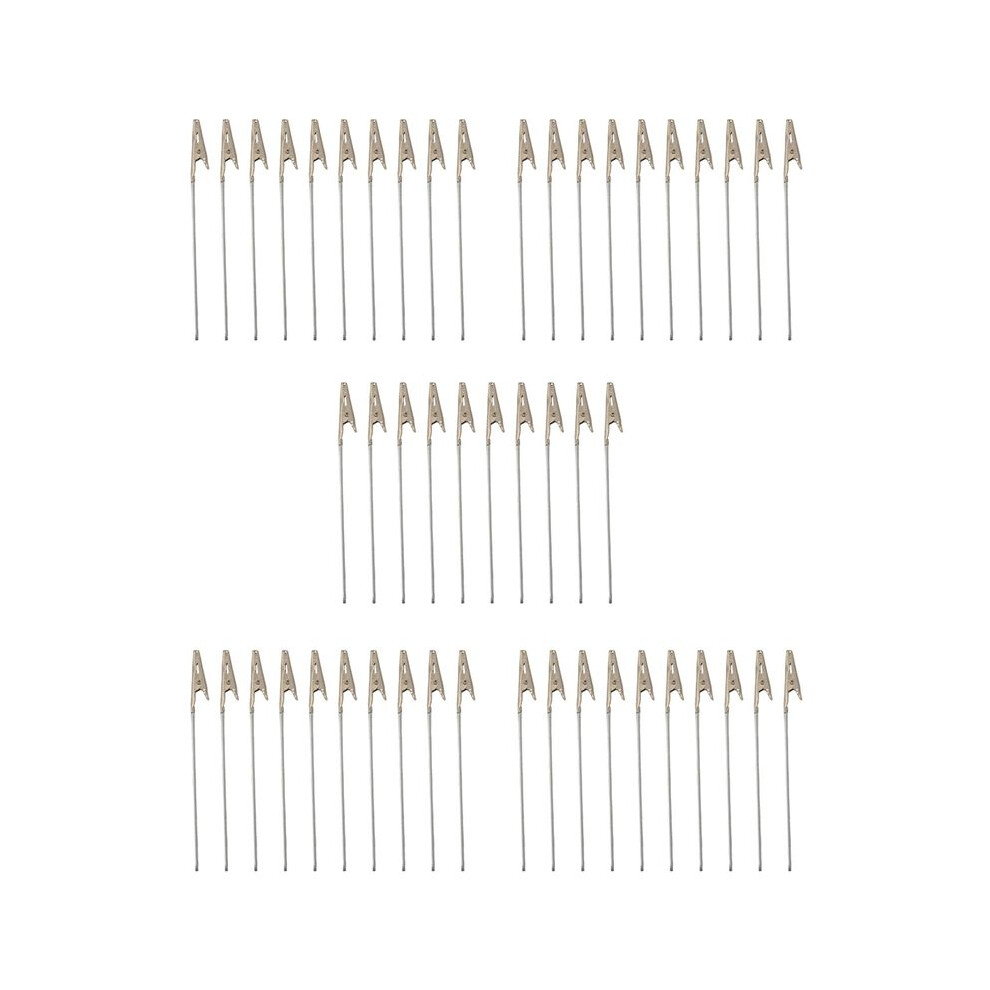 50 X Crocodile Metal Clips With Wire Stalk Alligator Clamps For Memo Note Card Holders 6032328758145