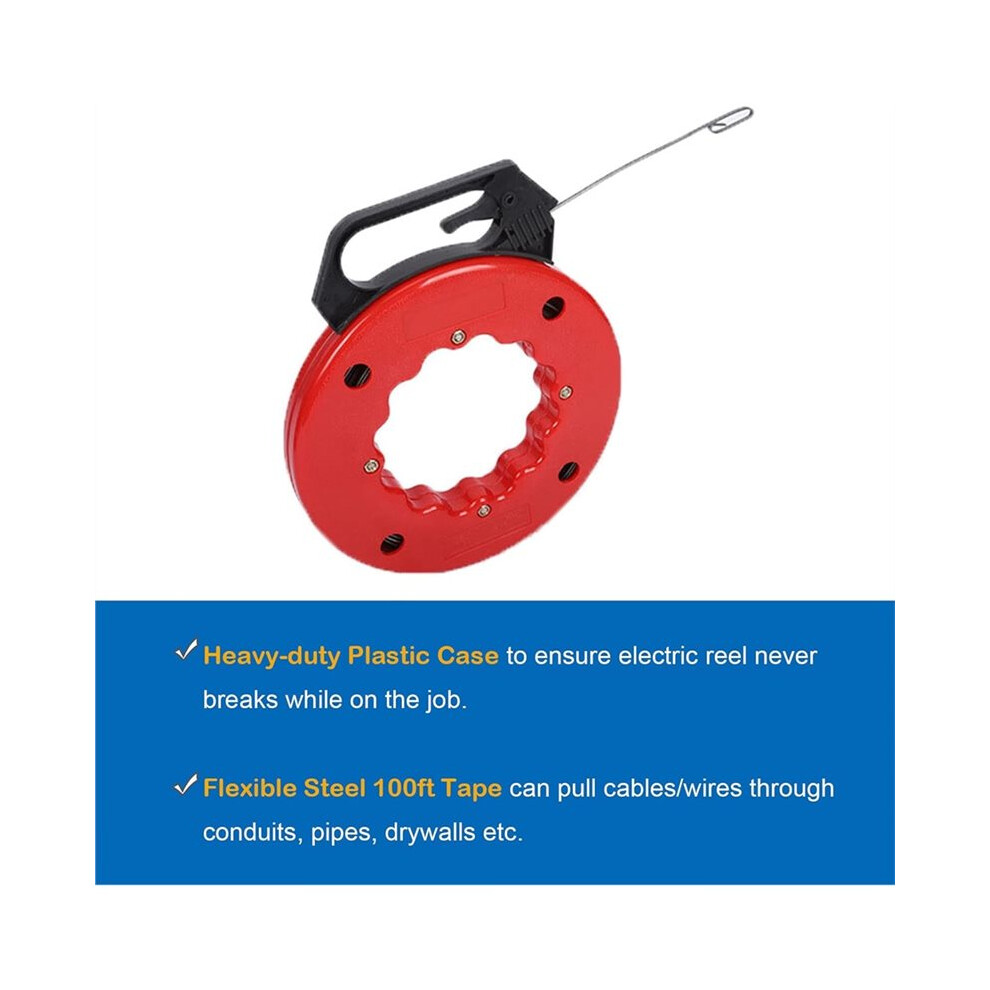 Fish Tape Hand Wire Puller Width Fishtape, Electrician Reel Pull Wires Cable Hand Puller Ate Tools, Wire Fishing Tools 6032318027510