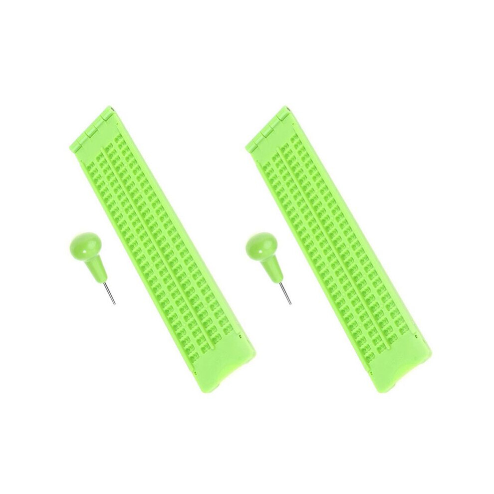 Jojomino 2X 4 Lines 28 Cells Braille Writing Board With Stylus Braille Slate Portable Practice For The Blind Learning Supplies