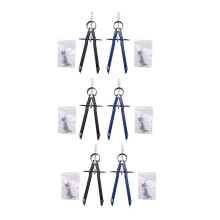 Professionell Kompass med LåS, Kompass för Geometri, 6-Tums FjäDerbåGskompass, Precisionskompassmatte, Ritkompass, Kompassteckning (6-Pack)