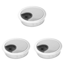 3X PC Computer Stainless Steel Outer Diameter 50mm Desk Grommet Cable Hole Cover