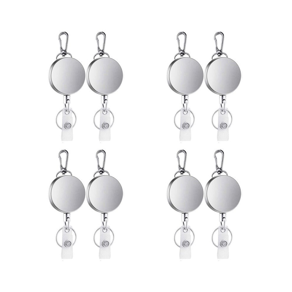 8Pcs Retractable Pull Key Ring Id Badge Lanyard Name Tag Card Holder Reel Belt Clip 6031760589898