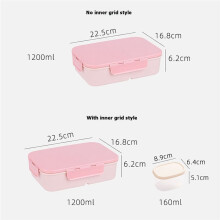 1 Stuk 1200 Ml Lunchbox met Klapdeksel, Draagbaar, Lekvrij en Waterdicht Ontwerp voor Gebruik Buitenshuis, School, Kantoor, Draagbaar, Bruin B
