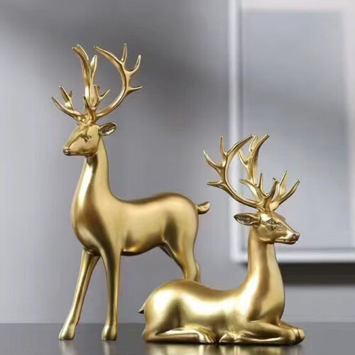 Set van 2 plastic rendierbeeldjes voor kerstdecoratie 1