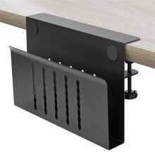 Organizador de Almacenamiento Lateral de Escritorio, Sin Taladro, Soporte para Portátil Debajo Escritorio, Soporte Abrazadera, Soporte Colgante para