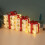 Christmas Decoration Set Pre-Lit Gift Boxes Warm White LED 7