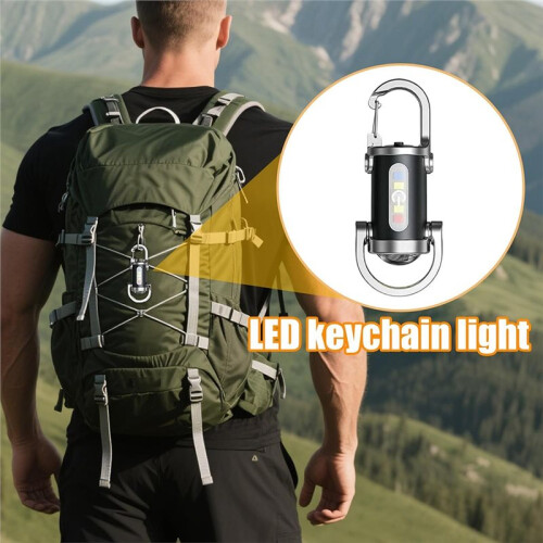 2pcs High Brightness LED Keychain Flashlight, Waterproof Rechargeable Pocket Torch for Outdoor Adventures 2