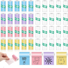 40 Rolls Printer Thermal Sticker Paper, Self-Adhesive Thermal Printer Paper for Pocket Inkless Portable Printers