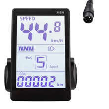 M6H Electric Bike LCD Display Meter Dashboard 24V-60V Universal E Scooter LCD Panel Screen for Electric Bike(6PIN)